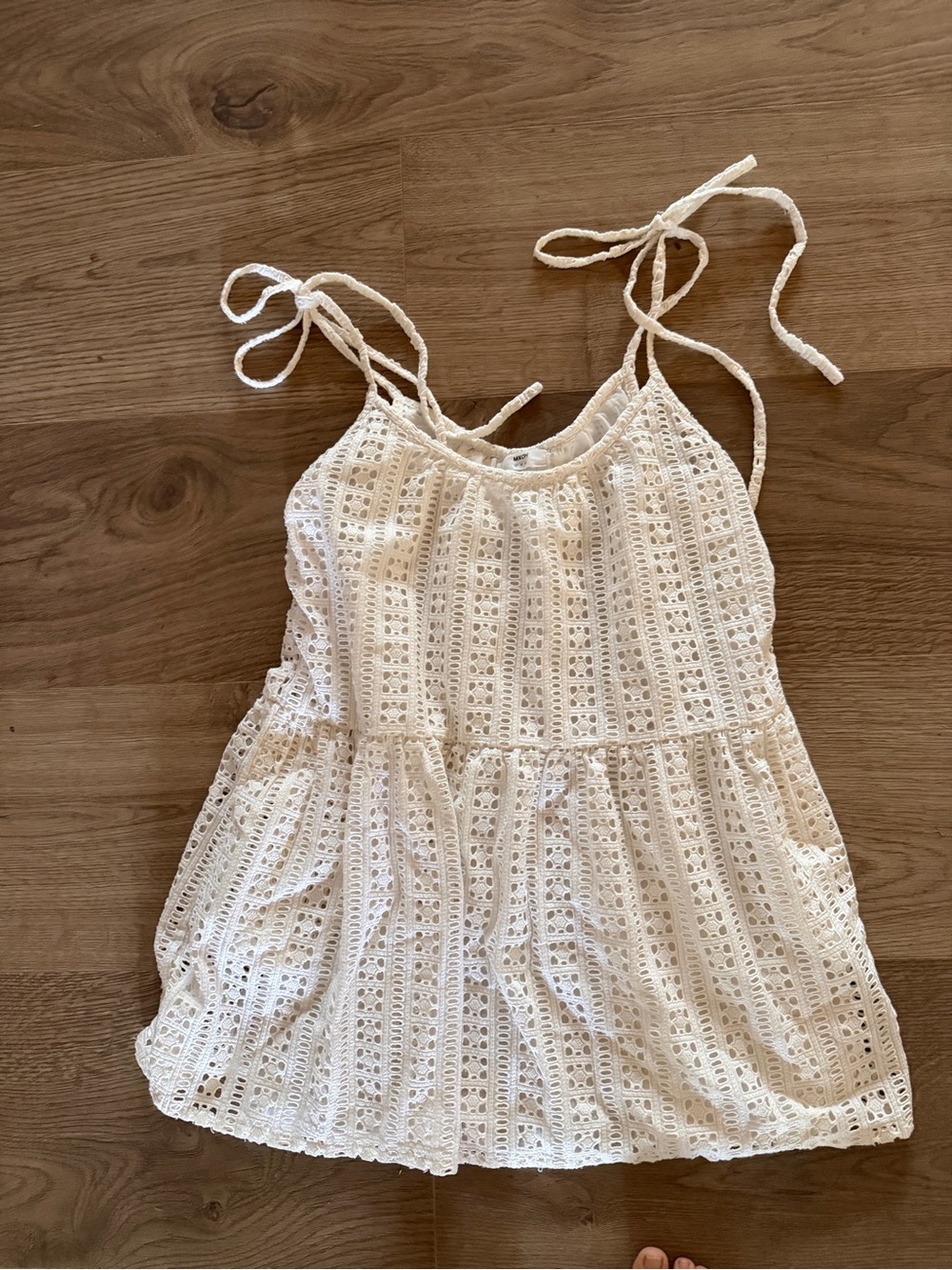 Mikoh White Eyelet Tie-Shoulder Swim Coverup